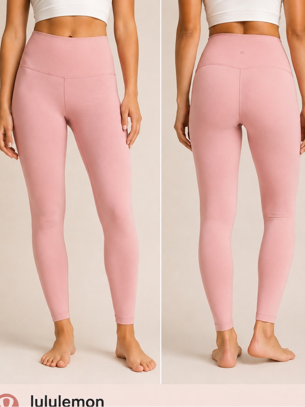 lululemon Wunder Under SenseKnit HR Tight 25” Pink Size 10 NWT